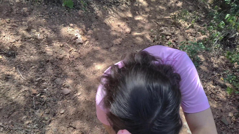 SugarPose: Latina Teen Gives a Blowjob in the Woods