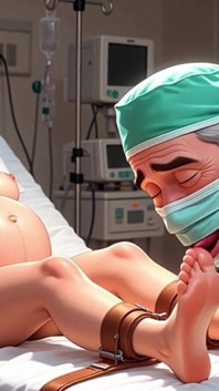 Doctor Licking Pregnant Feet in Operating Room - Fetish Session