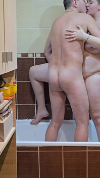 Showering Together Turns Into Hot Sex and Ends with Wife’s Pussy Filled with Cum