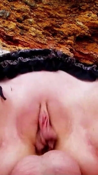 Stepdad fucks blonde teen Lillian in the ass right on the beach