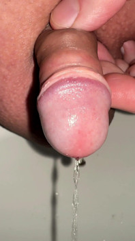 Play with My Small Foreskin Cock While Pissing