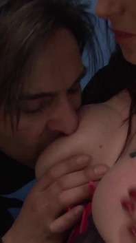 Sasha Rose a slutty girlfriend with a shaved pussy and brunette enjoys holding a hard cock in her pussy