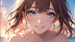 LustRender: Pastellreflektioner: en vacker ung kvinna med mjuk himmel i ögonen