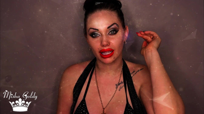 Goddess Misha Goldy: Heute lasse ich dich über meine großen roten lippen wichsen! WICHsanleitung,...