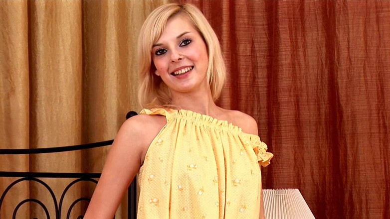 Radical: Blonde with tight little pussy love her big dildo to...