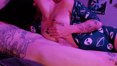 Yallternative Couple: Goth Teen Gets Multiple Huge Cumshots on Her Tits and...