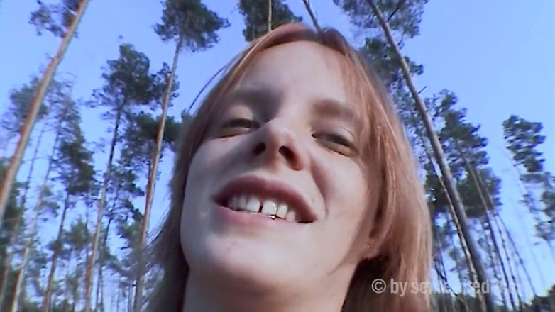 Petty by Sextermedia: Teen makes blowjob in forest