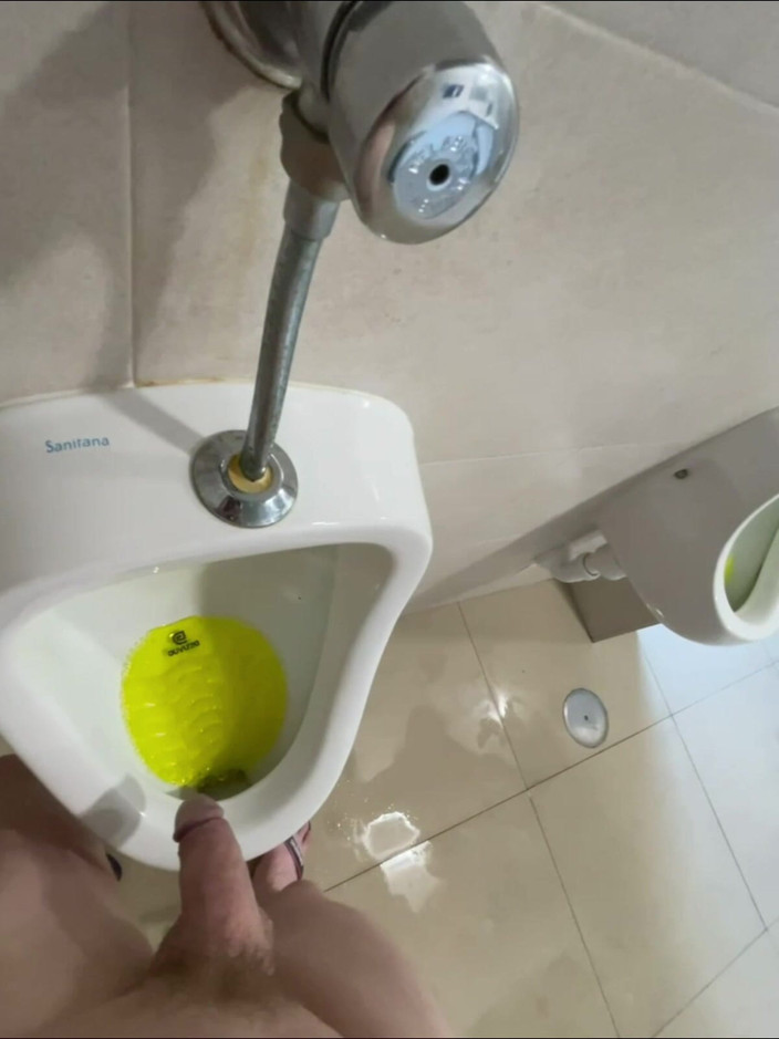 AmateurBoysPissing: Dared to Piss Fully Naked in Public Toilets Urinal