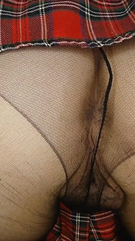 黒パンストバックビュープッシー尻穴からかい