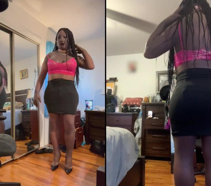 Deanna Doll: Černá holka Danae v super malé minisukni a třela jí...
