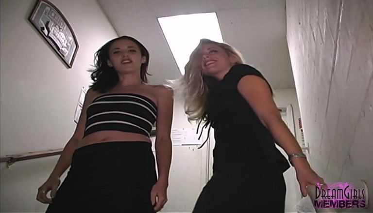 Dream Girls: Two club girls get naked in the stairwell