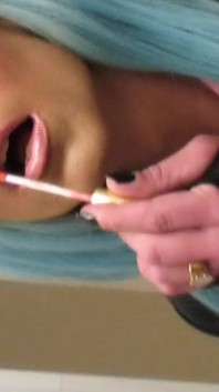 Young Andyann Doing Her Lipstick in First Transformation Training.