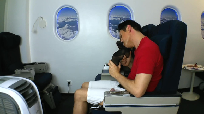 Foot Girls: Stewardess feet smelling and licking in air plane!