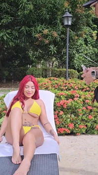Pool Attendant Gives His Redheaded Boss a Blowjob Outdoors - Brandon Cruz & Alejandra Palacios