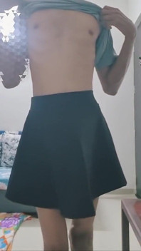 Cute Gay Sissy in Skirt