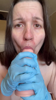 Nurse Gives You a Blowjob with Gloves on