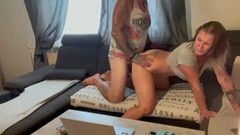 Lusty Mommy and Dirty Daddy: Rychle použijte nadrženou šukací díru v živé show!