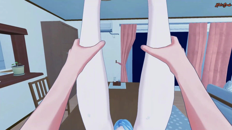 Hentai Smash: Sae Niijima让她的双腿张开，从你的第一人称视角在桌子上性交 - 人格 5 成人动漫