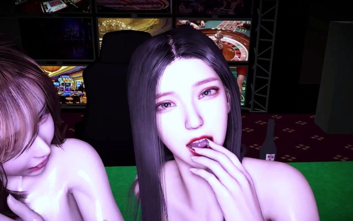 Soi Hentai: Twee lesbiennes verleiden met een dildo - 3D-animatie v595