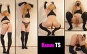Karma TS: KarmaTS super sexy dansează striptease în îmbrăcăminte sportivă, corp uns cu ulei și...