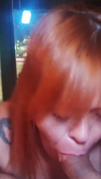 Redhead Sees Man Masturbating at the Window and Decides to Help Him