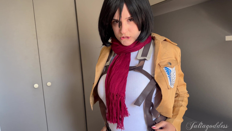 Shamelesscouple: Mikasa en primer plano mamada fantasía - lento, húmedo y travieso