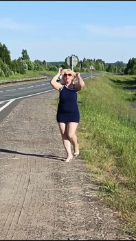 Dropping My Panties on the Road