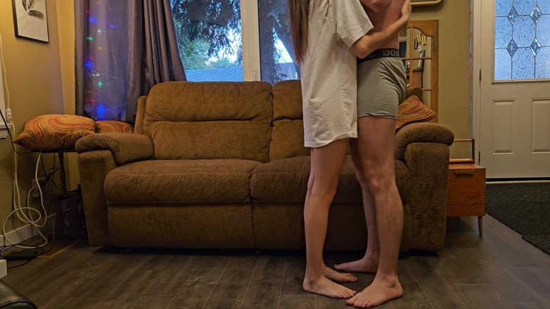 Amelia Amour: Real Homemade Video with a Skinny Girl on the Couch