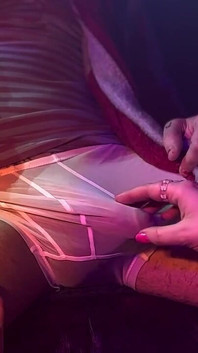 Step Uncle Handjob and Helps Make Creampie Panties
