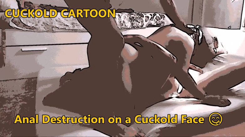 Cuckoby: Destrucción anal de dibujos animados en la cara del cornudo