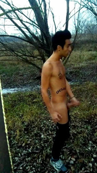 Tattooed Wanker Is Wanking at the Cruising Area