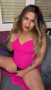 Natalia in a Cute Pink Dress