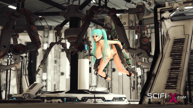 SciFi-X: Sexo en una nave. Chica tetona del espacio en puños...