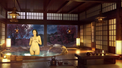 TheoryOfSex: Bathroom piss punishment. Naked reading. Japanese bath. Julia V Earth.