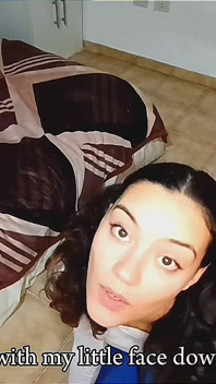 Sexy Latina Girl on Her Knees Asking You to Fill Her Mouth with Milk