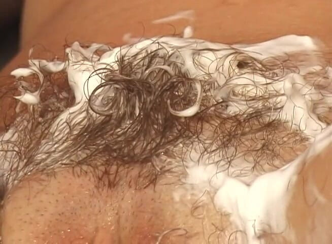 Big Tits for You: Busty woman gets her hairy pussy shaved before fucking with...