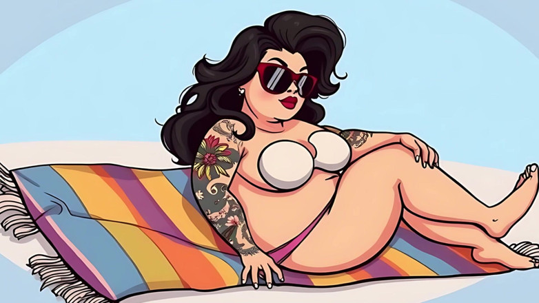 AI Porn: Seksi dövme sanatı bikinili kızlar