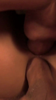 Boroka rides on a stiff dick during this anal DP threesome scene with facial