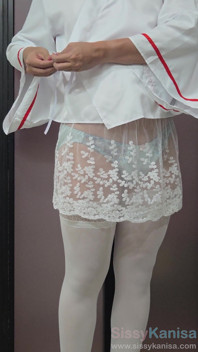 Sissy Kanisa Short Skirt Miko Cosplay Ep1: Ia-te dressing