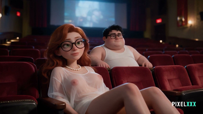 PixelXXX: Horny Couple Fucks in the Cinema - Mega Cumshot All Over...