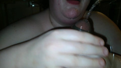Real homemade BBW BBC porn: Товстушка смокче великий чорний член, пестить мою пизду, жорстко сквіртує