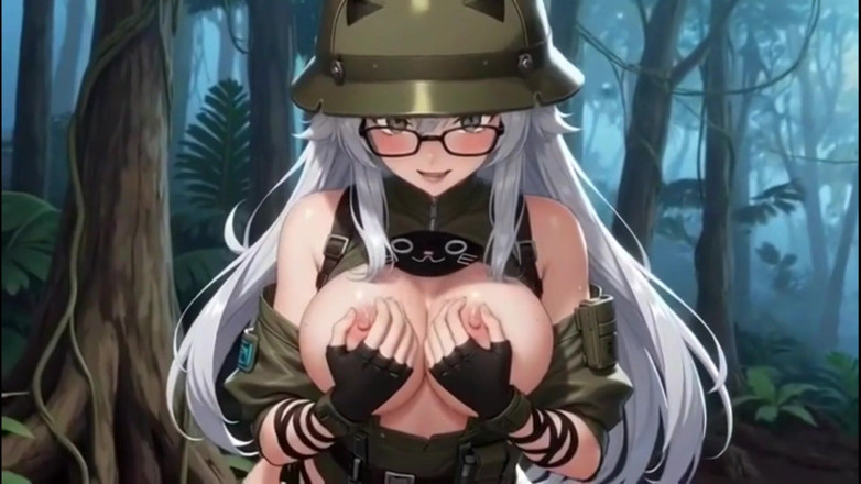 Hot girl dancing: Gewoon een grappige anime-soldaat in het bos, Ai-animatie