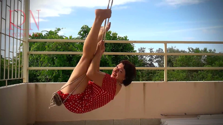 Regina Noir: Depraved Housewife Swinging Without Panties on a Swing Full