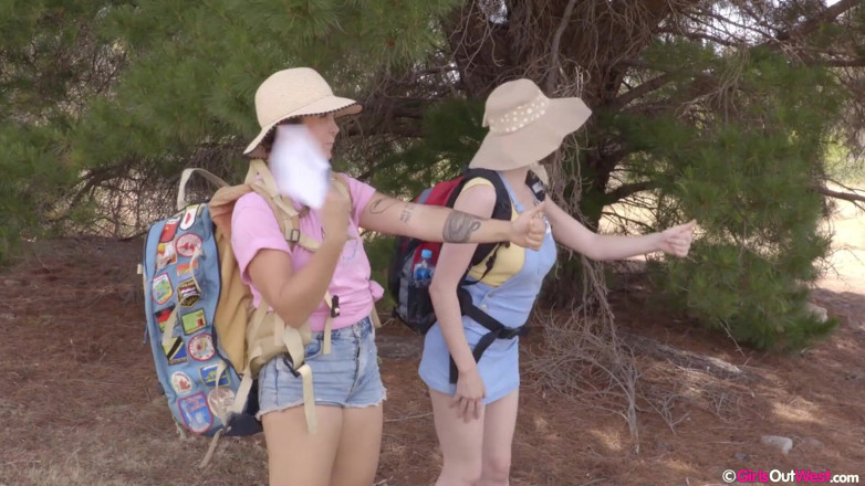 Girls Out West: Cute hairy girls get licked during lesbian orgy in the...
