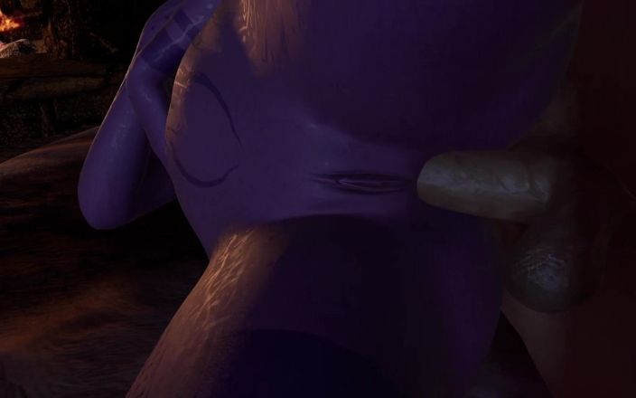 Wraith ward: Фіолетовий нічний ельф в Skyrim має анал збоку на ліжку | Skyrim порно пародія