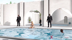 3dxpassion: Dvě černé ochranky šukají tvrdé mladé krásné dívky v drahé vile