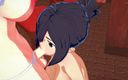 Hentai Smash: Ami Asai îi oferă lui Uzaki o muie și îi înghite sperma. Uzaki-chan Hentai.