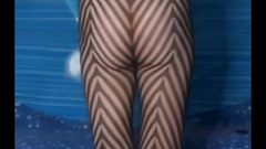 Lizzaali: 私のストレッチパンツとセクシーなパンティーストの高架ビューストリップティーザー