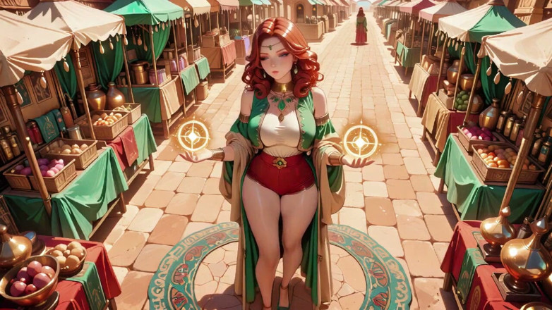 Tay Swift X: Lazy Seduction in the Desert Palace, Green and Red Tight...