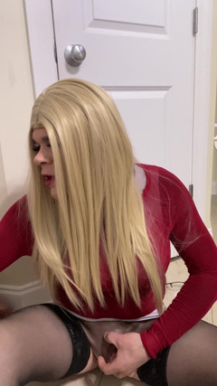 Sexy Crossdresser Trans Female Wearing a Fake Toy Pussy Teases and Talks Dirty thumbnail